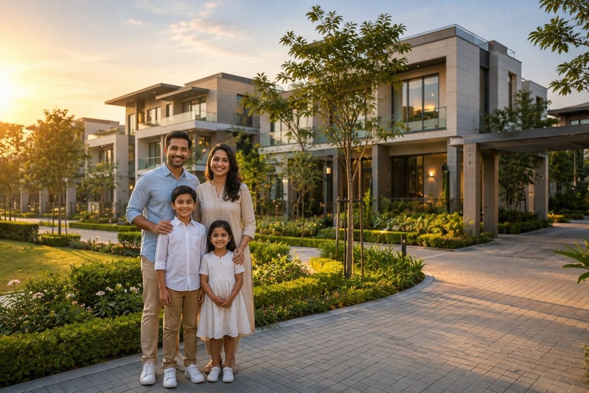 Family choosing a luxury home in Gurgaon
