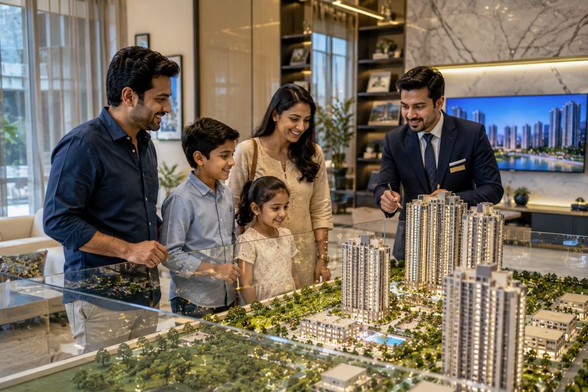 Family choosing a luxury home in Sector 80 Gurugram
