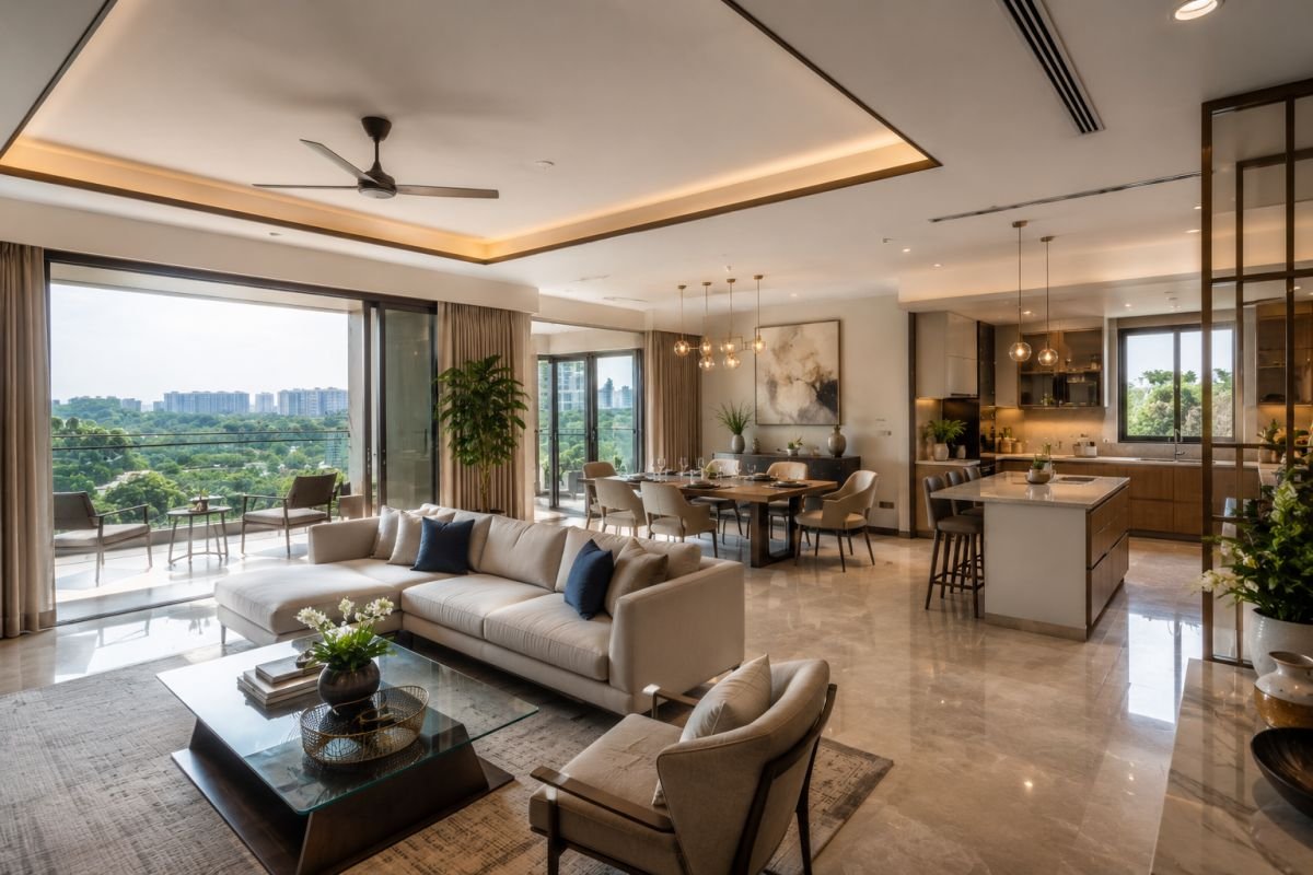 Spacious 3 BHK luxury apartment layout at Godrej Miraya
