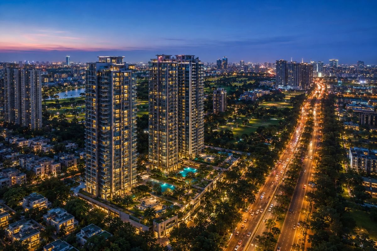 Evening skyline of Godrej Miraya Sector 43 Gurgaon