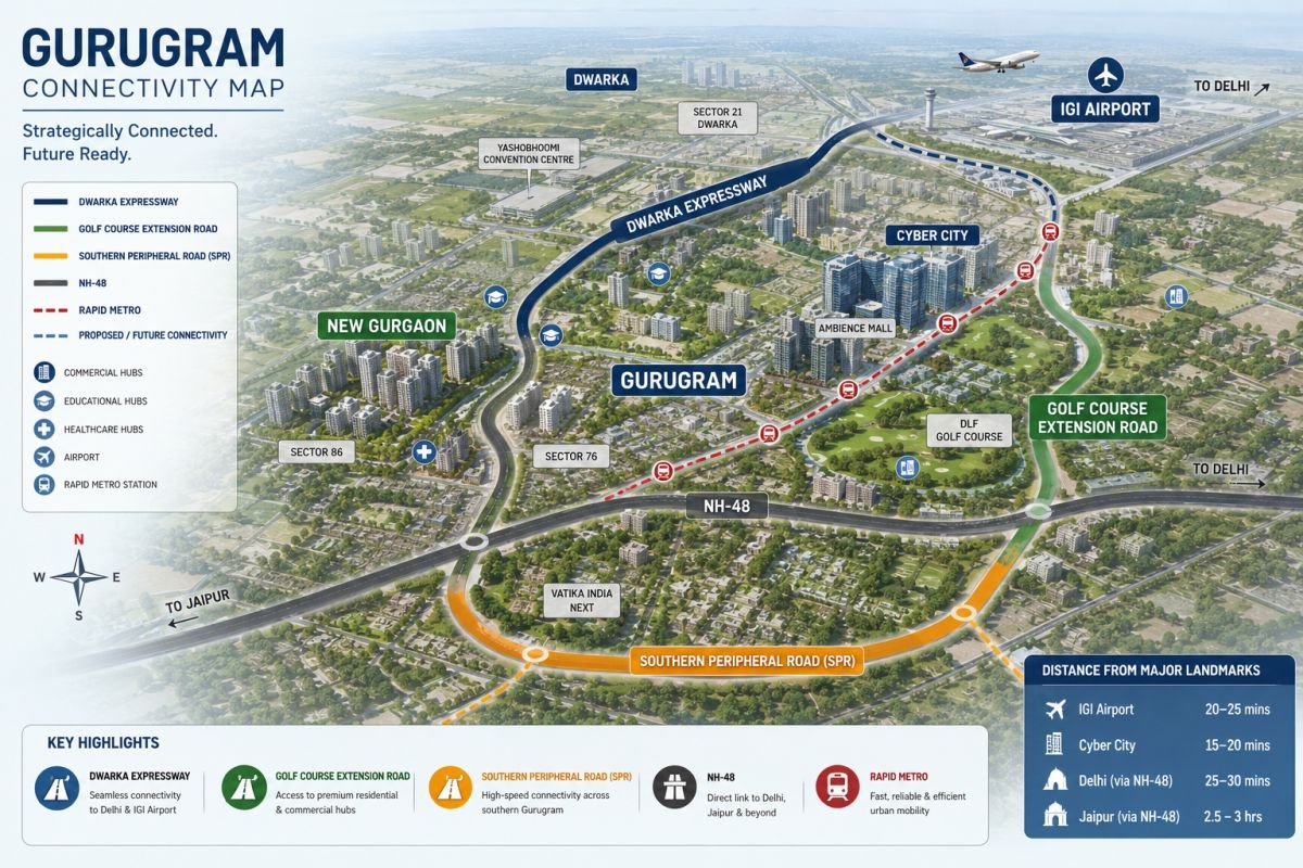 Dwarka Expressway Golf Course Extension Road SPR and New Gurgaon growth corridors