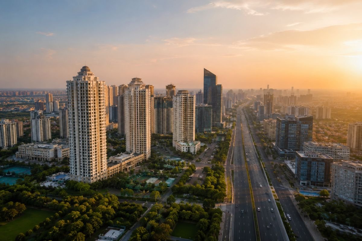 Luxury residential skyline of Gurgaon highlighting premium investment locations