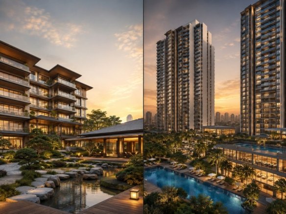 Krisumi Waterside vs DLF The Arbour luxury apartment comparison in Gurgaon