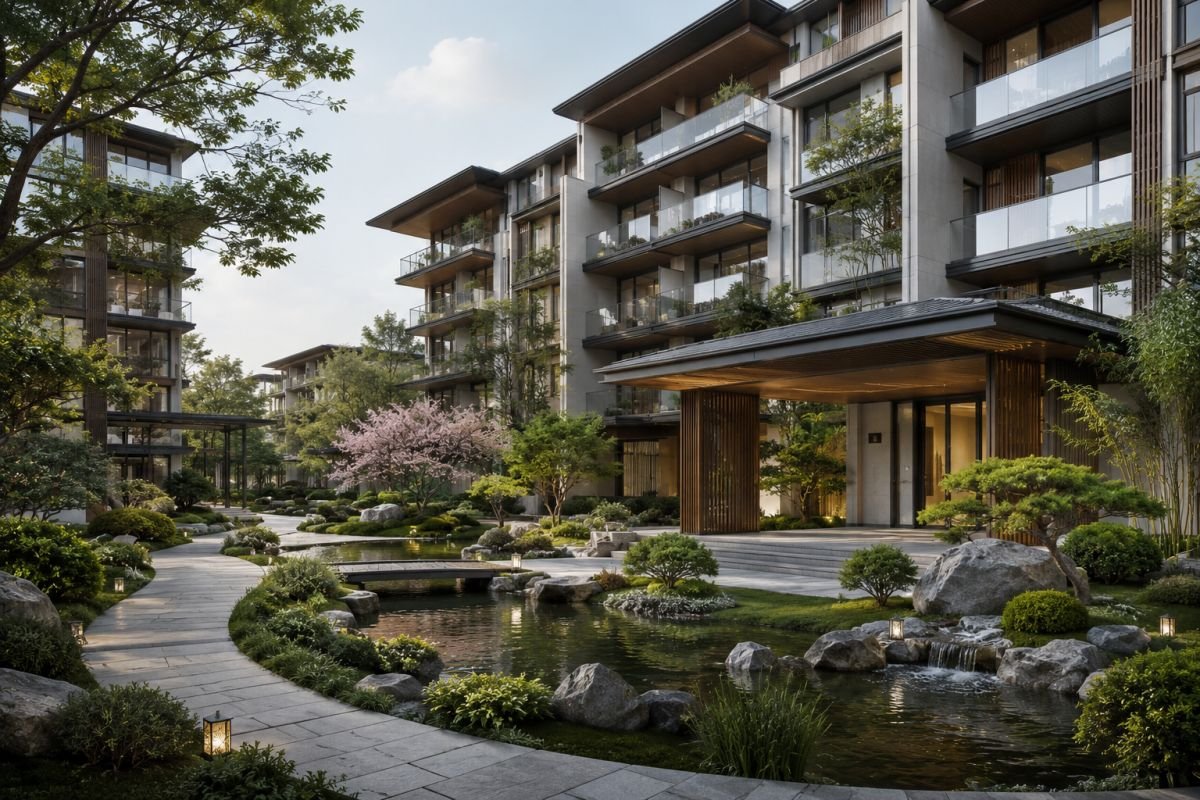 Japanese-inspired luxury architecture at Krisumi Waterside Gurgaon