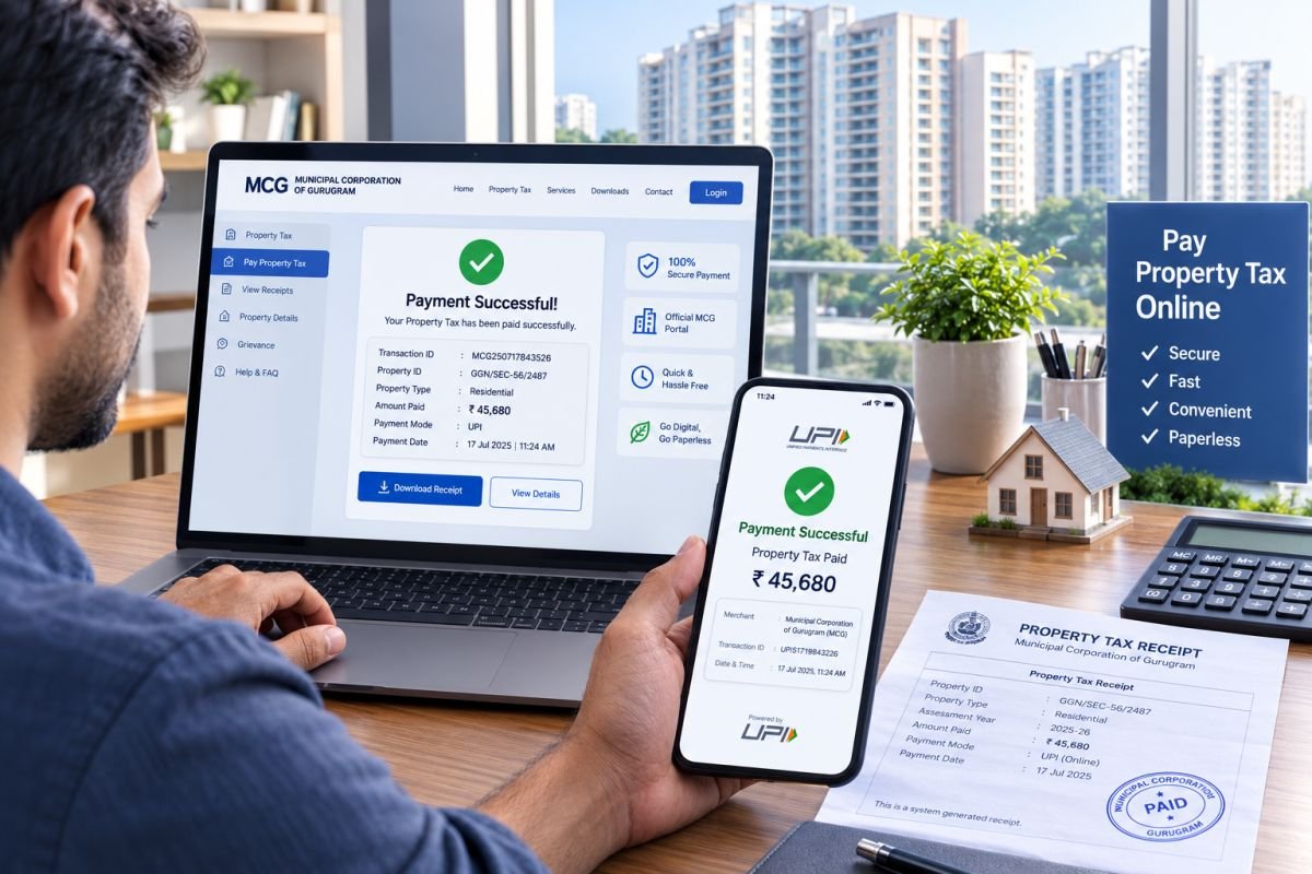 MCG property tax online payment process in Gurgaon