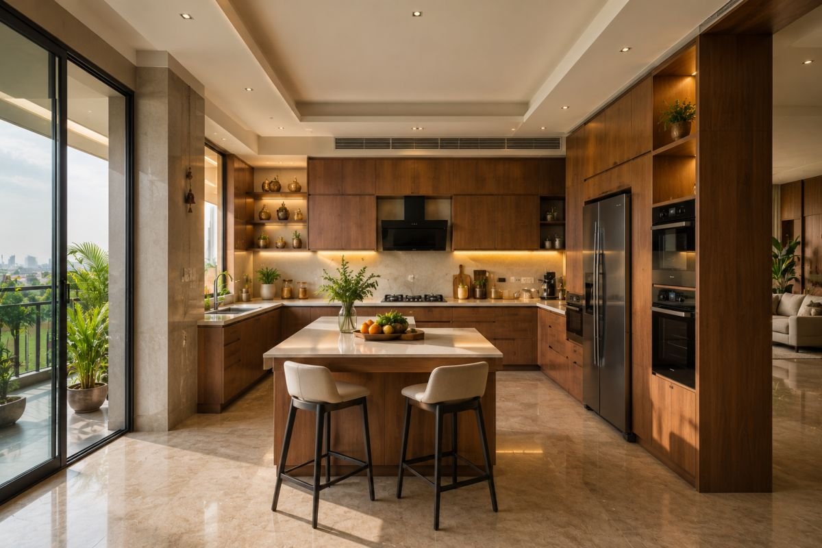 Modern modular kitchen designed using Vastu principles