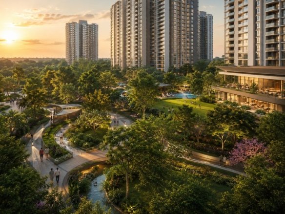 Nature-centric luxury homes in Gurgaon surrounded by lush greenery