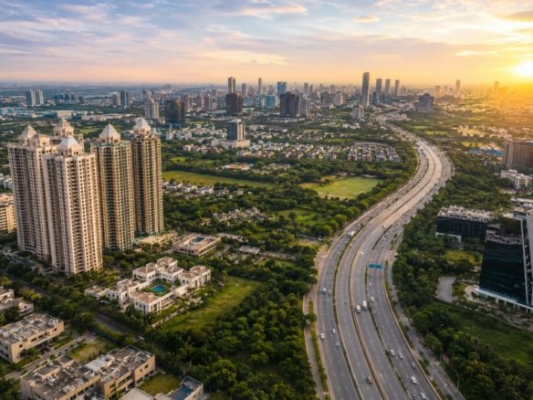 Prime real estate location with modern skyline and infrastructure in Gurgaon