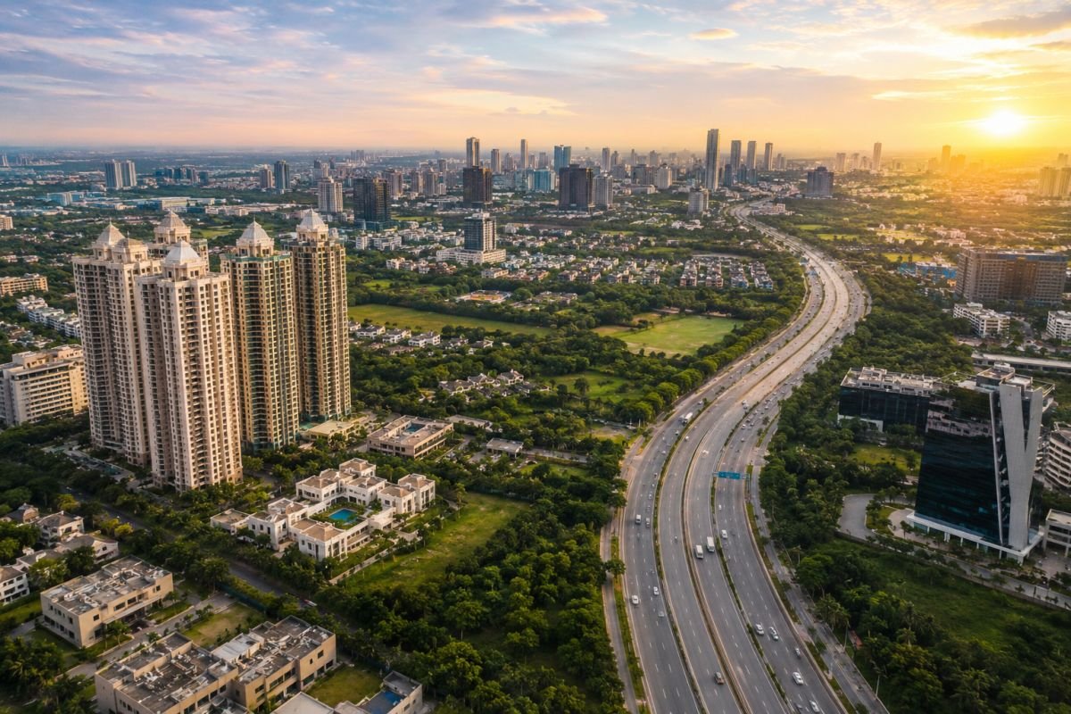 Prime real estate location with modern skyline and infrastructure in Gurgaon