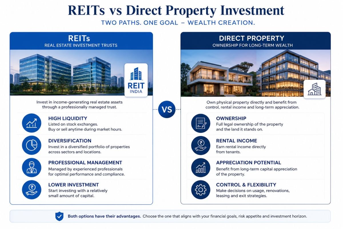 REIT vs real estate comparison chart