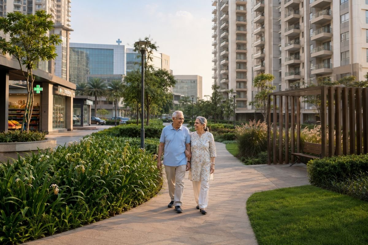Senior-friendly residential community located near hospitals and parks