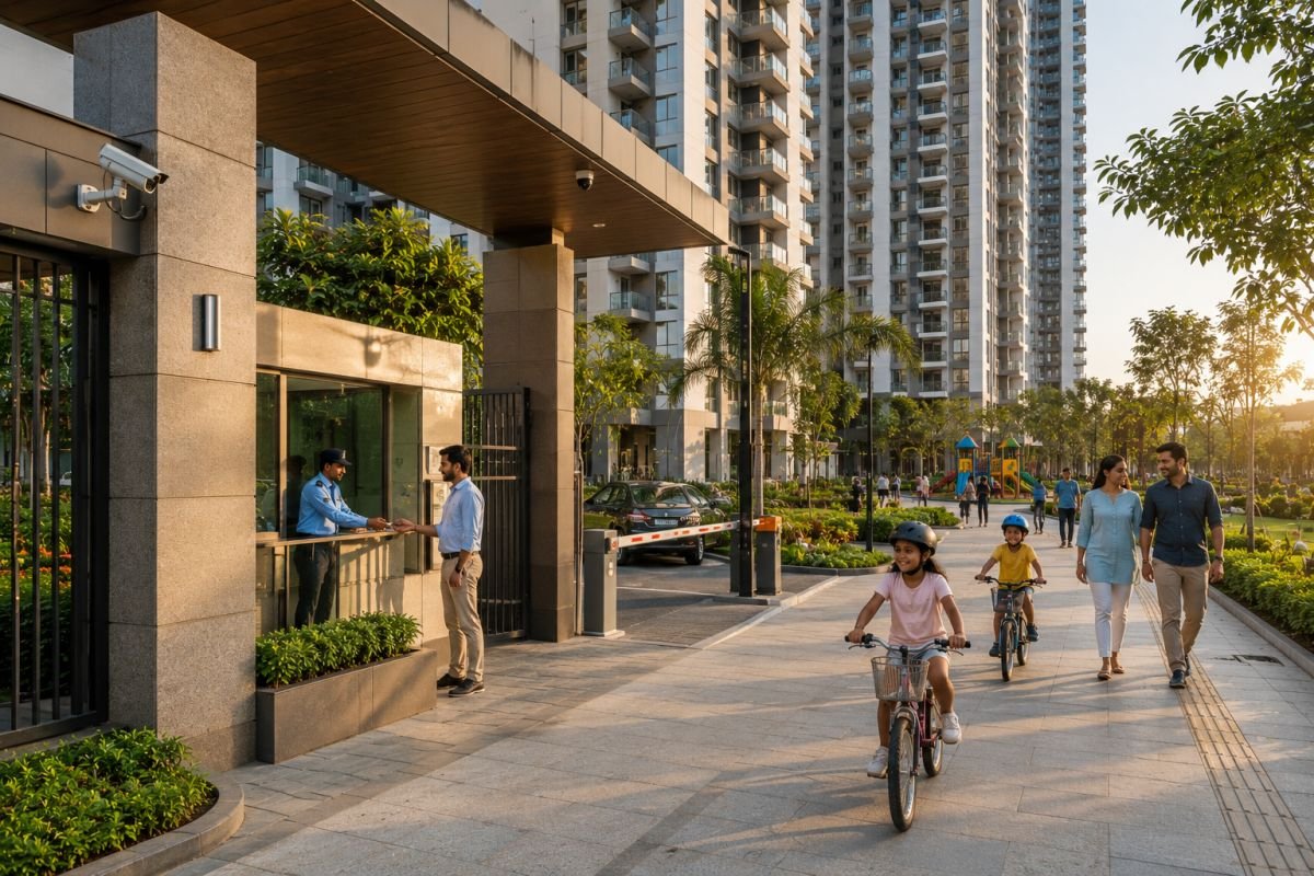 Safe gated residential community for families with children