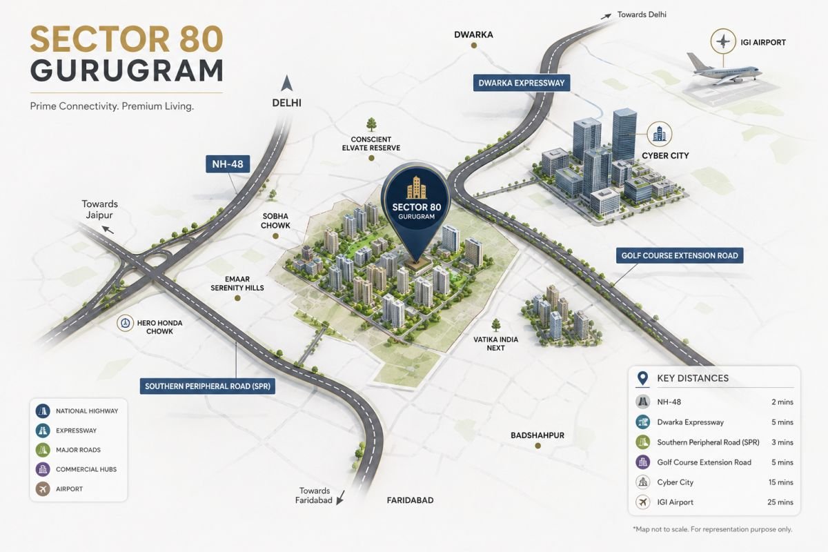 Sector 80 Gurugram connectivity to NH-48 Dwarka Expressway and SPR