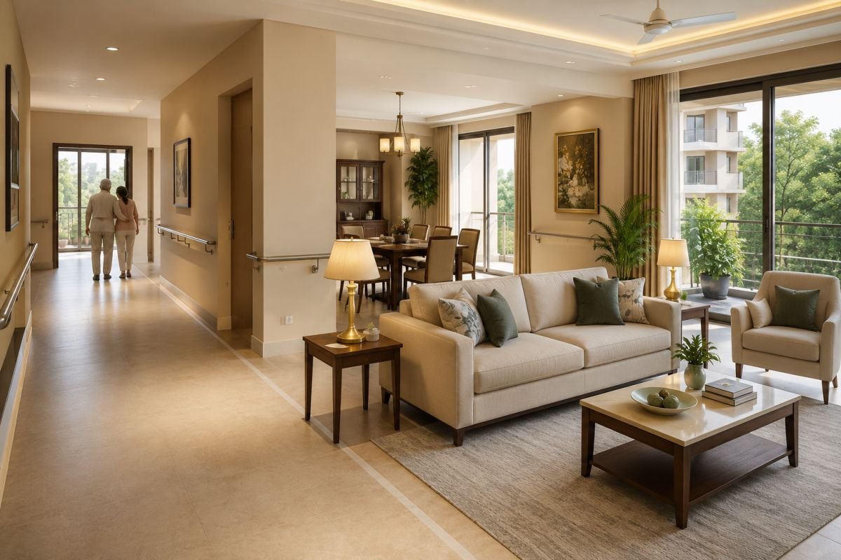 Senior-friendly apartment design with accessible interiors in Gurgaon