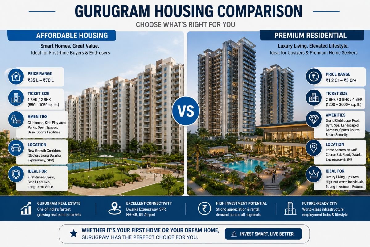 Comparison of affordable and premium Signature Global residential projects in Gurgaon