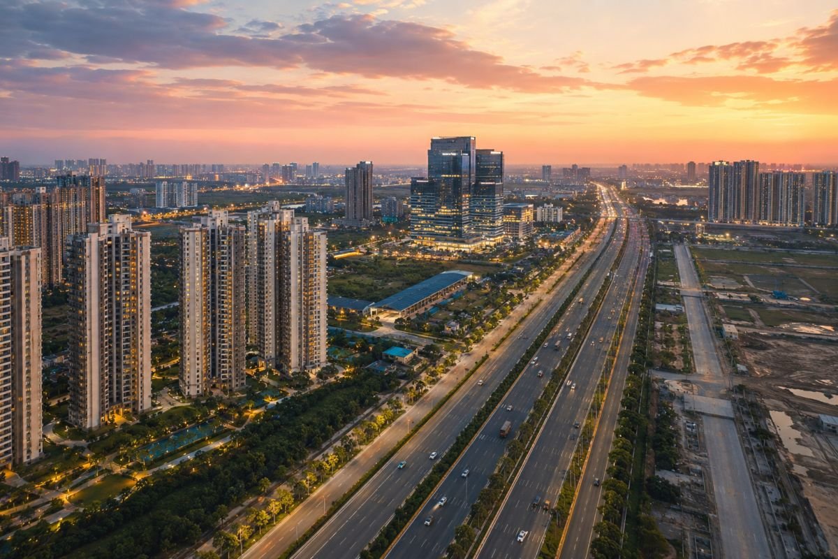 Dwarka Expressway connectivity near Sobha Aranya Sector 80