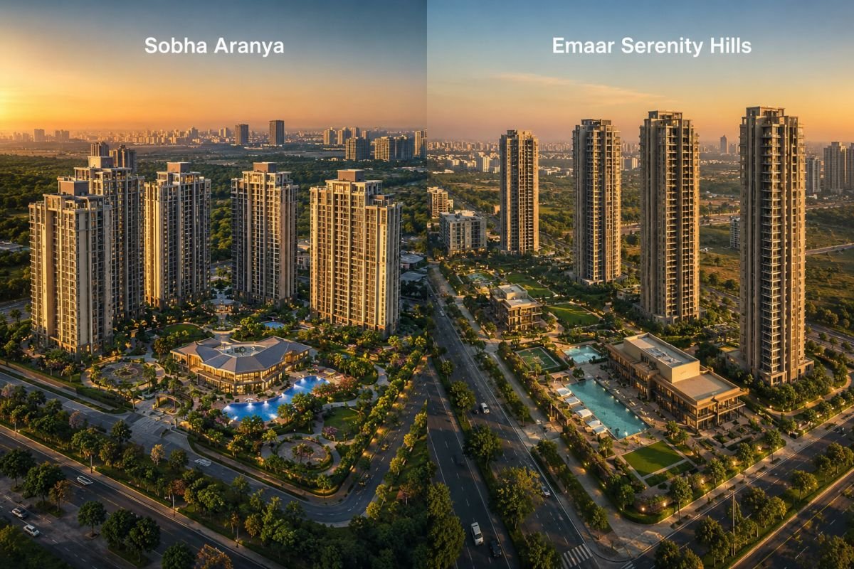 Sobha Aranya vs Emaar Serenity Hills luxury residential comparison in Sector 80 Gurugram