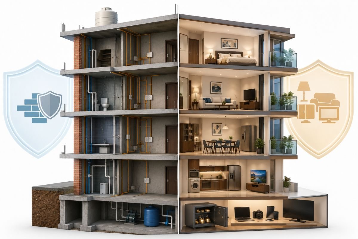 Structure insurance and contents insurance comparison for home insurance India