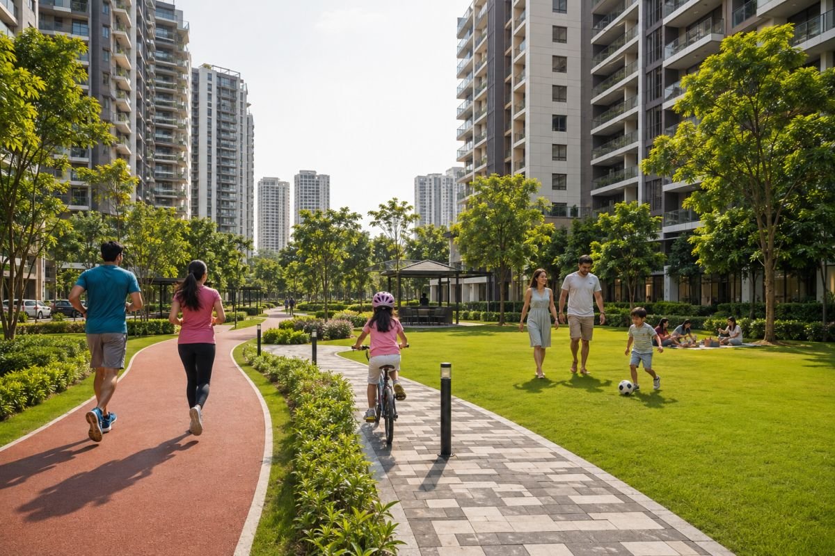 Sustainable homes Gurgaon with landscaped parks and healthy community living