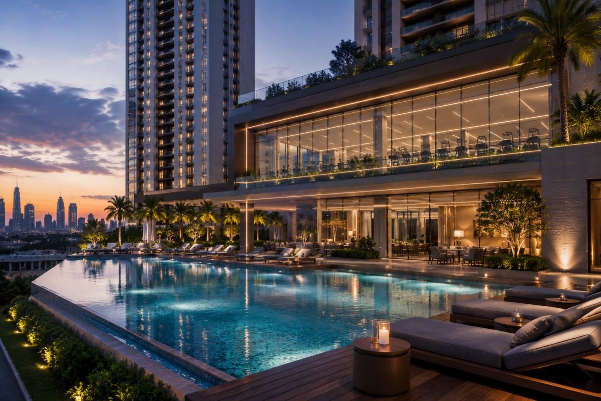 Luxury clubhouse and swimming pool at Trump Tower Gurgaon