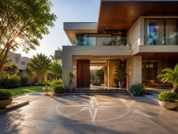Vastu for home guide with modern Indian house and traditional architectural principles