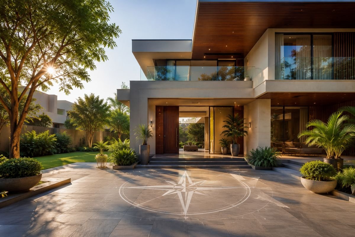 Vastu for home guide with modern Indian house and traditional architectural principles
