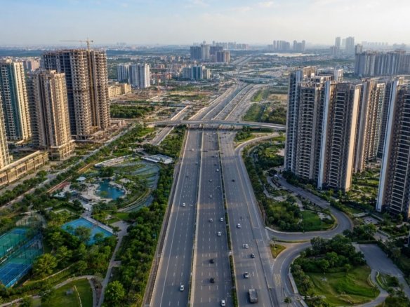 Dwarka Expressway real estate skyline across Sectors 111 112 and 113 Gurgaon