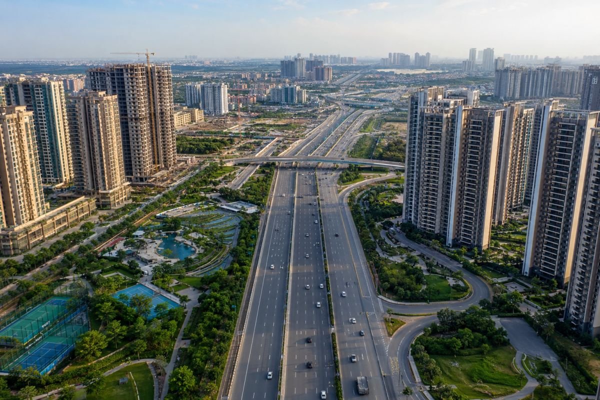 Dwarka Expressway real estate skyline across Sectors 111 112 and 113 Gurgaon