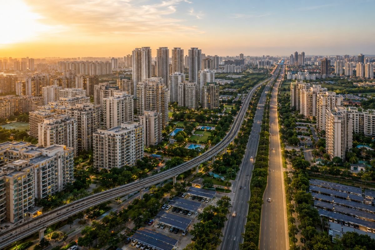 Gurgaon residential corridors with EV charging infrastructure