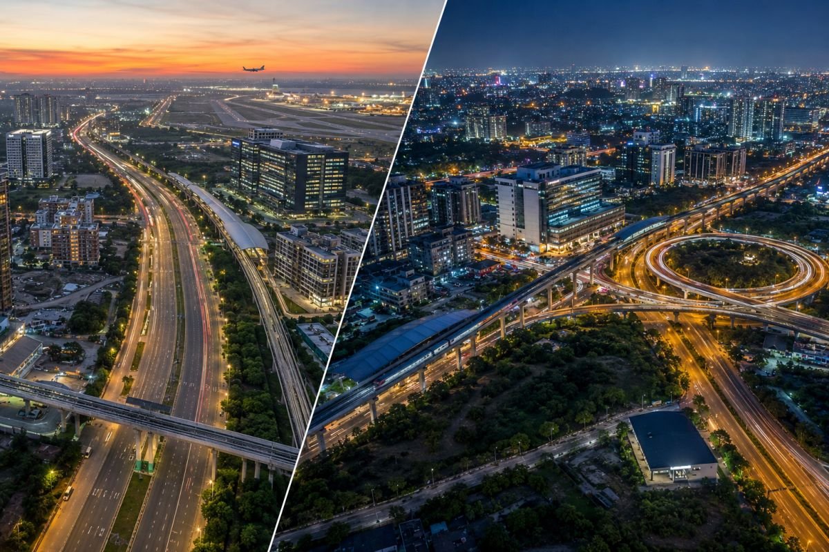 Gurgaon and Hyderabad infrastructure growth corridors