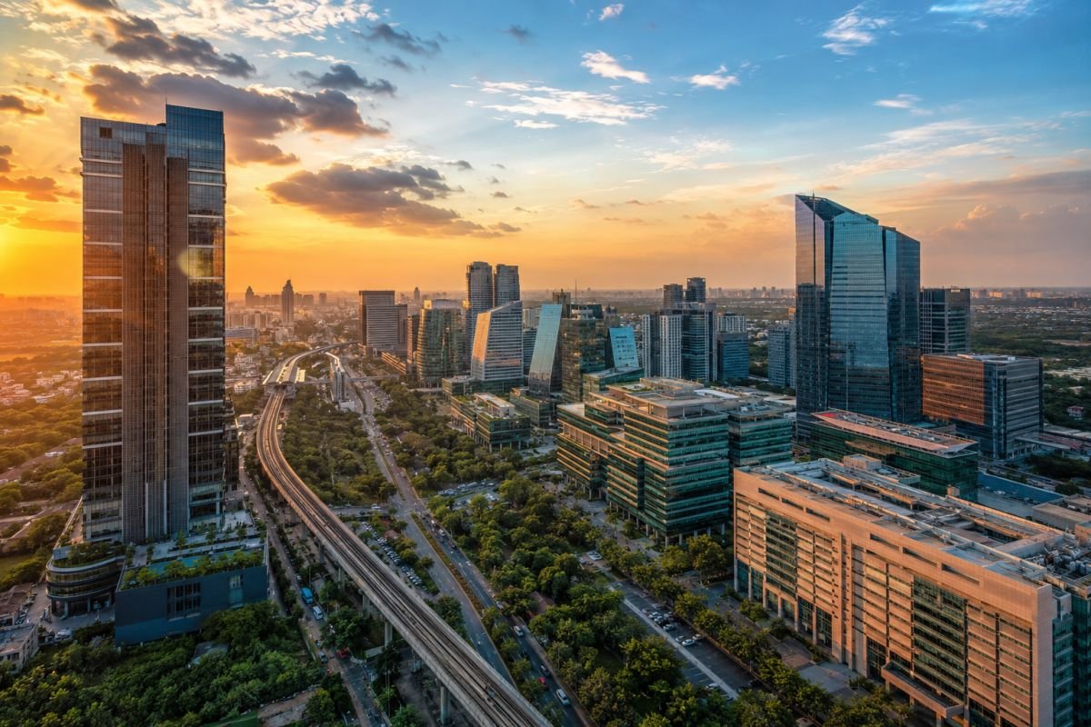 Gurgaon Grade A office market and commercial skyline in 2026
