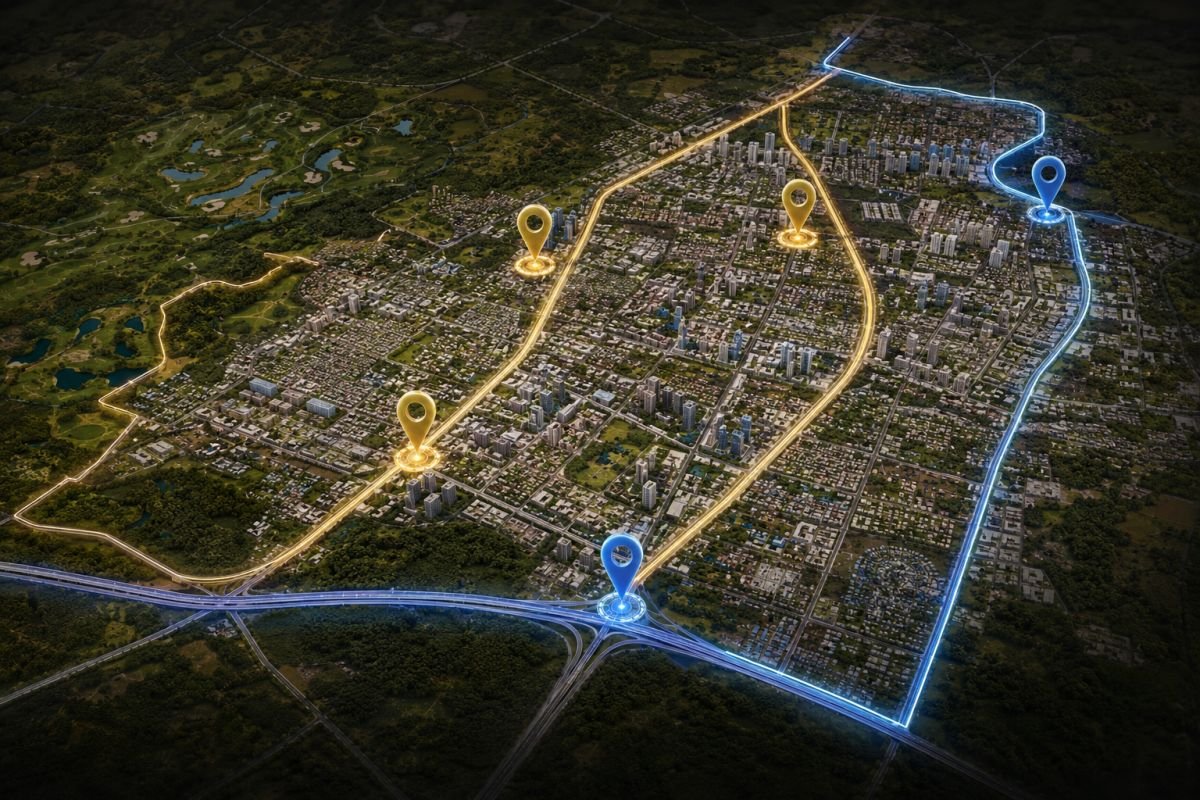 Map showing Gurgaon investment corridors for returning NRIs