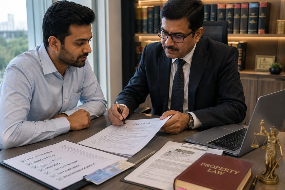Buyer ensuring TDS compliance before property registration