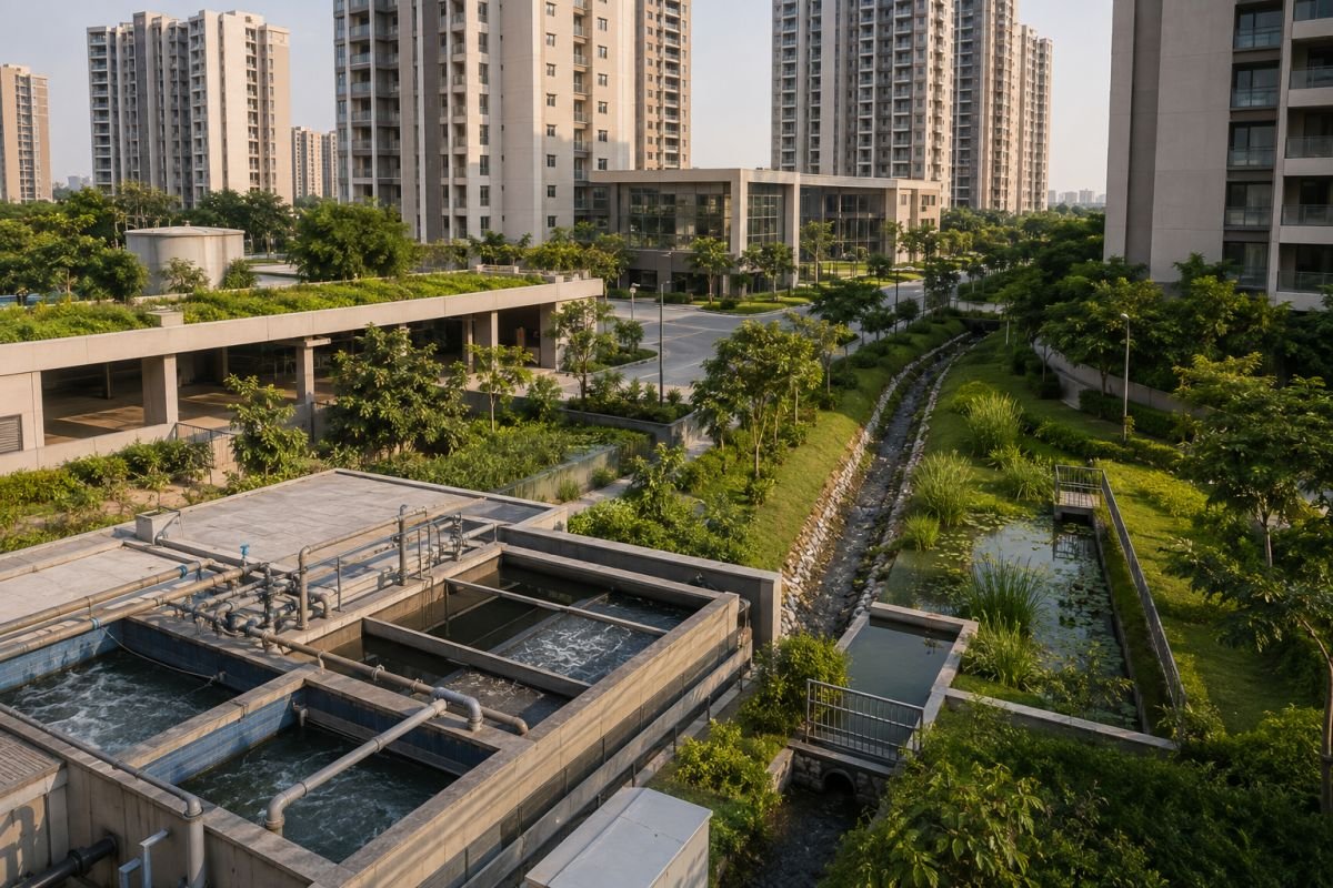 Township water sewage rainwater harvesting and utility infrastructure in Gurgaon