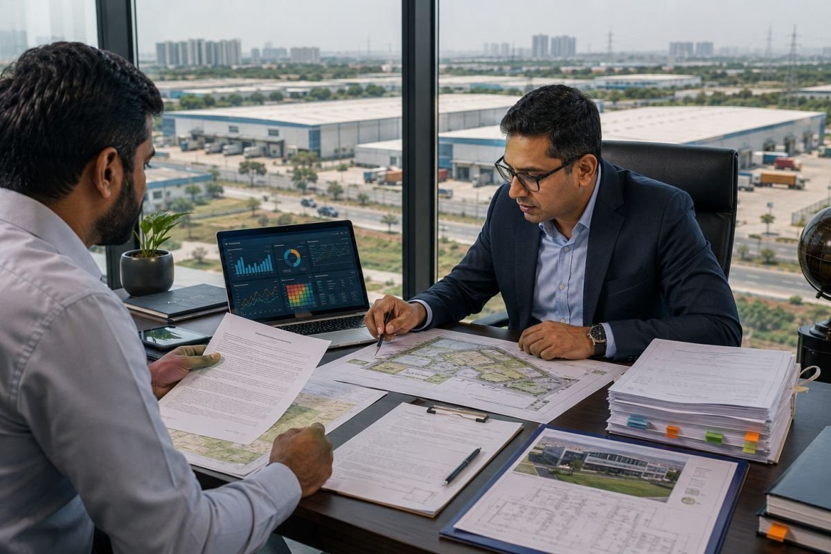 Investor conducting due diligence on Gurgaon warehouse property