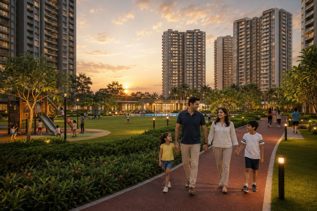 Returning NRI family enjoying luxury lifestyle in Gurgaon gated community