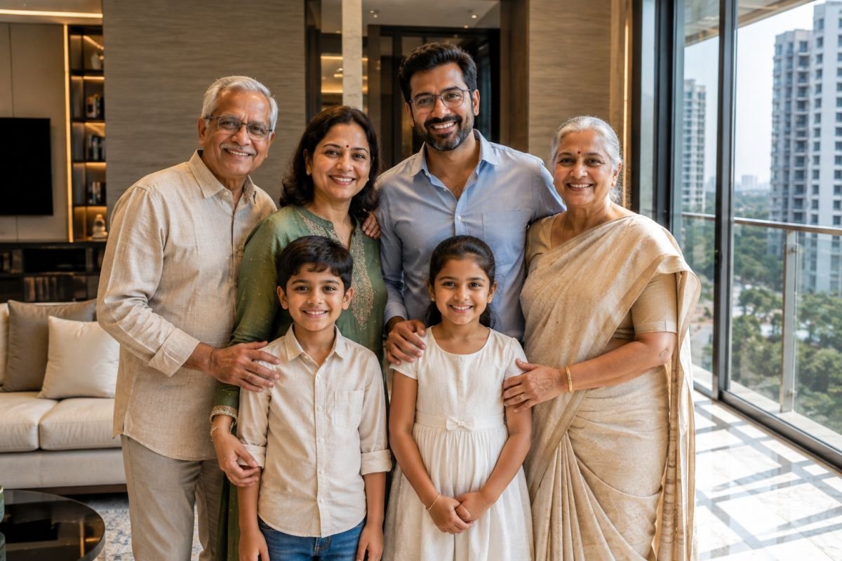 Multi-generation Indian family building long-term property wealth through HUF