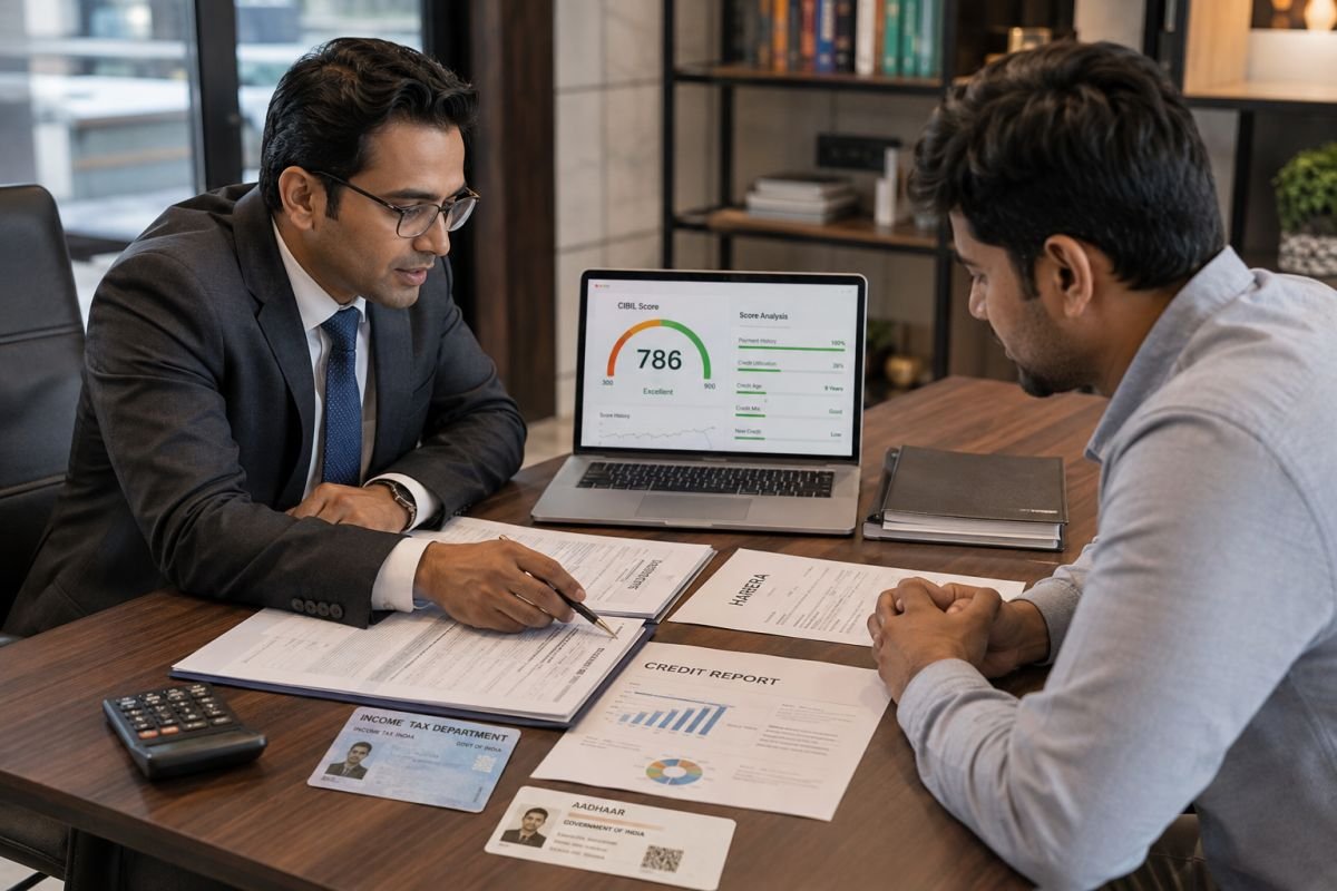 Home loan eligibility assessment with credit score and documents