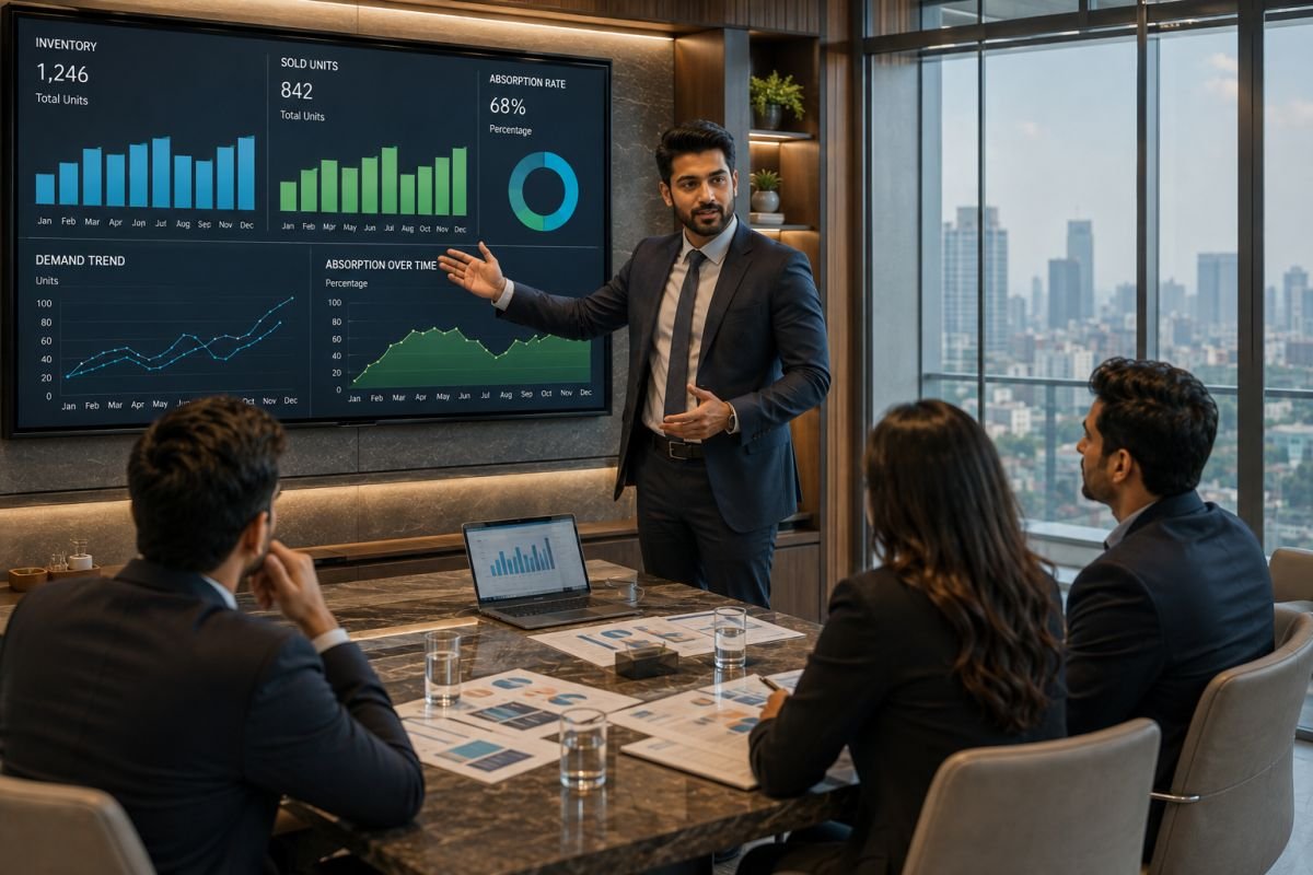 Real estate absorption rate explained using property inventory and sales analytics