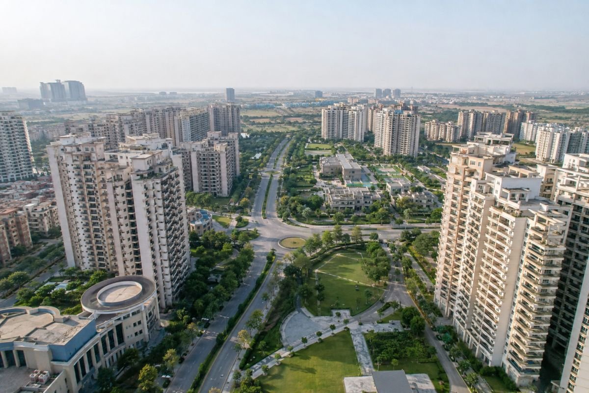 Vatika India Next township Gurgaon internal roads and green spaces