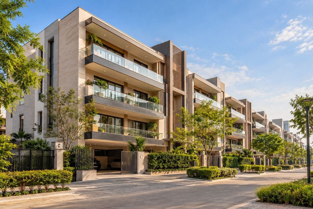Modern independent builder floors representing the residential architecture of Sector 93, Gurgaon