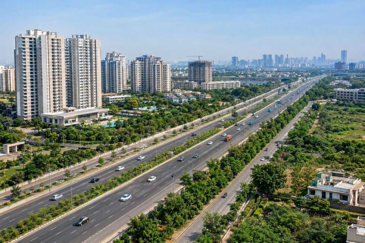 Dwarka Expressway and surrounding residential development near Sector 102 Gurgaon