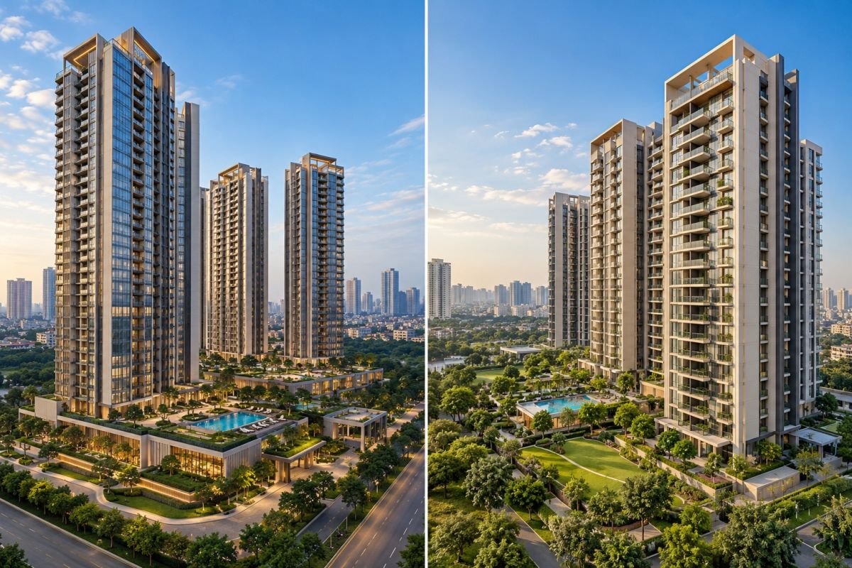 M3M Skycity vs M3M Heights Sector 65 Gurgaon comparison of price and floor plans