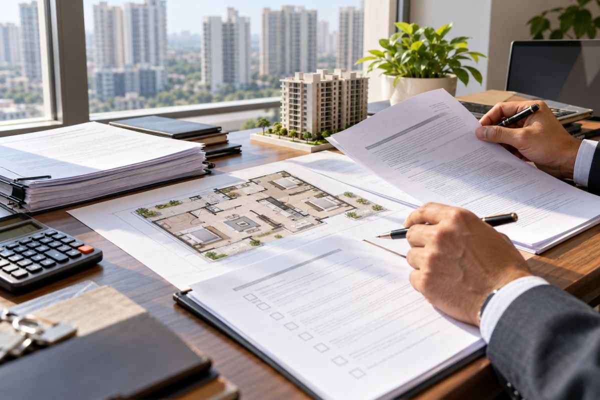 Property document and approval verification during a residential apartment purchase in Gurgaon
