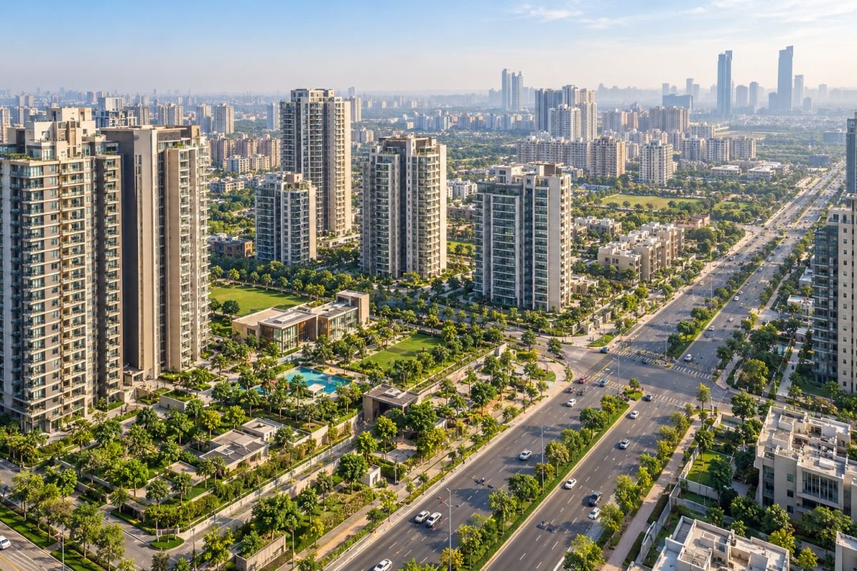 Luxury residential developments and road connectivity in Sector 65 Gurgaon near Golf Course Extension Road