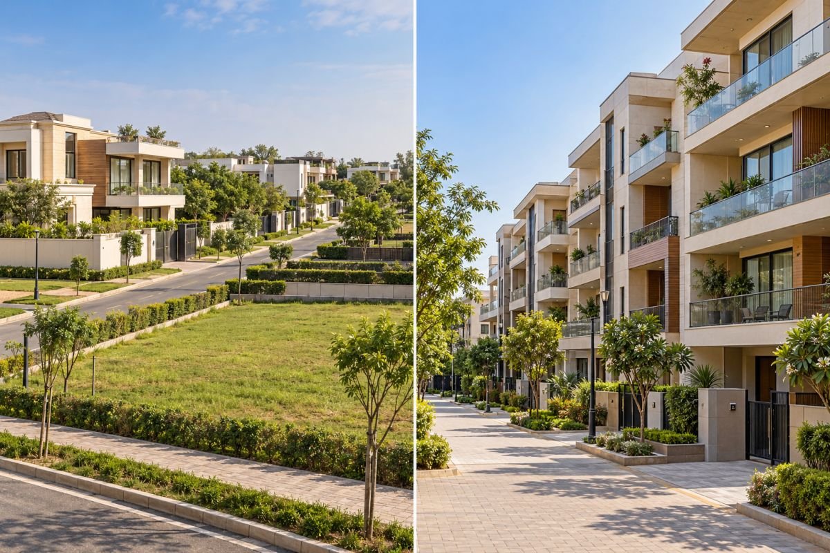 Residential neighbourhood and road connectivity in Sector 65 Gurgaon near Golf Course Extension Road