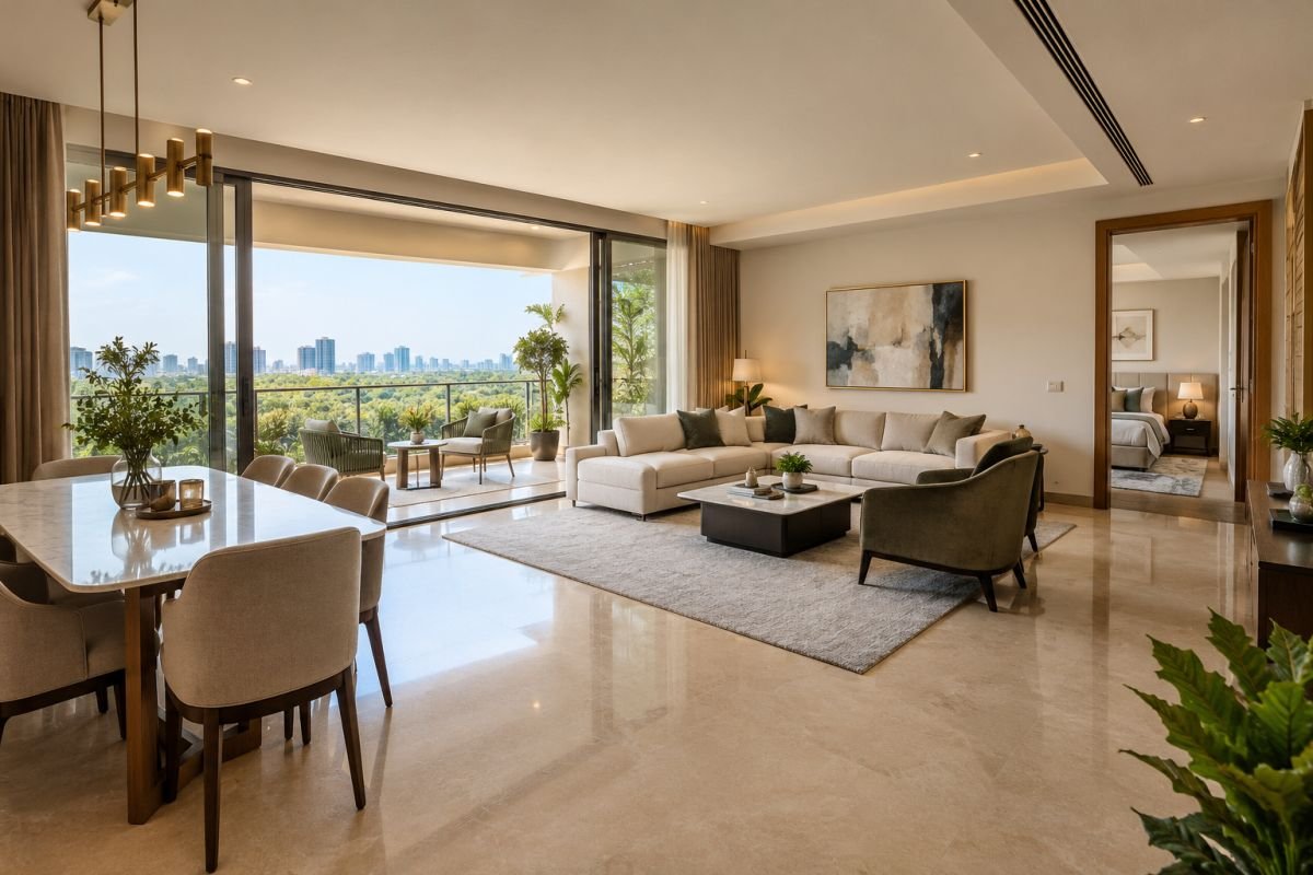 Luxury apartment interior illustrating living space and balcony usability at Tulip Monsella Sector 53 Gurgaon