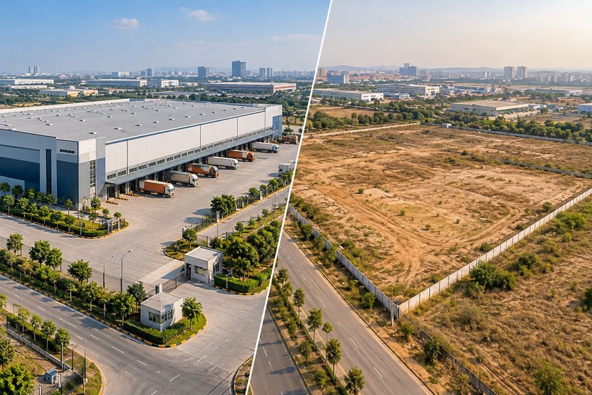 Warehousing REIT vs direct land investment Gurgaon comparison